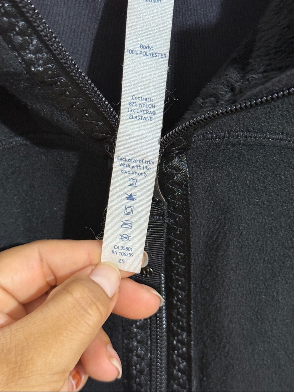 Lululemon Jacket Womens 12 Black Full Zip Fleece Lined Collar Running Athletic - Picture 8 of 12